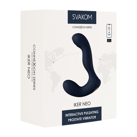 SVAKOM - Iker Neo - Interactieve Pulserende Prostaat Vibrator, Appbediening - Marineblauw