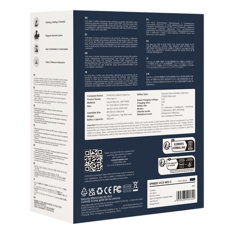 SVAKOM - Vick Neo 2 - Prostaat Vibrator, App Besturing - Marine Blauw