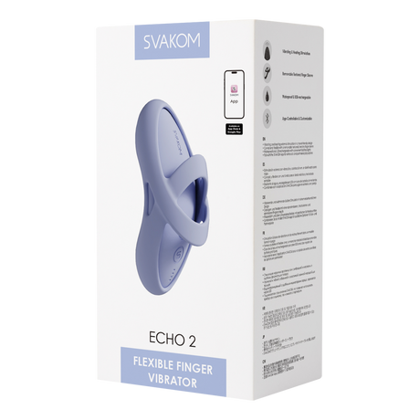 SVAKOM - Echo 2 - Flexibele Vinger Vibrator,  App Besturing - Sky Blue