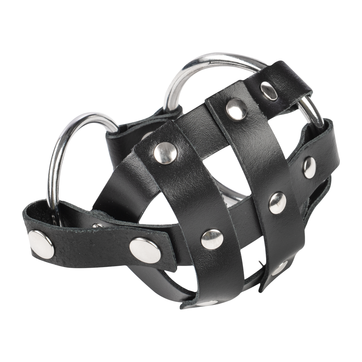 Rimba Bondage Play - Leren Balzakkooi met spijkers - Zwart