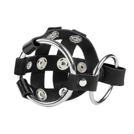 Rimba Bondage Play - Leren Balzakkooi met spijkers - Zwart