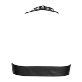 Rimba Bondage Play - Lederen Bustier met Vetersluiting - Zwart