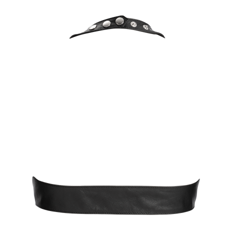 Rimba Bondage Play - Lederen Bustier met Vetersluiting - Zwart