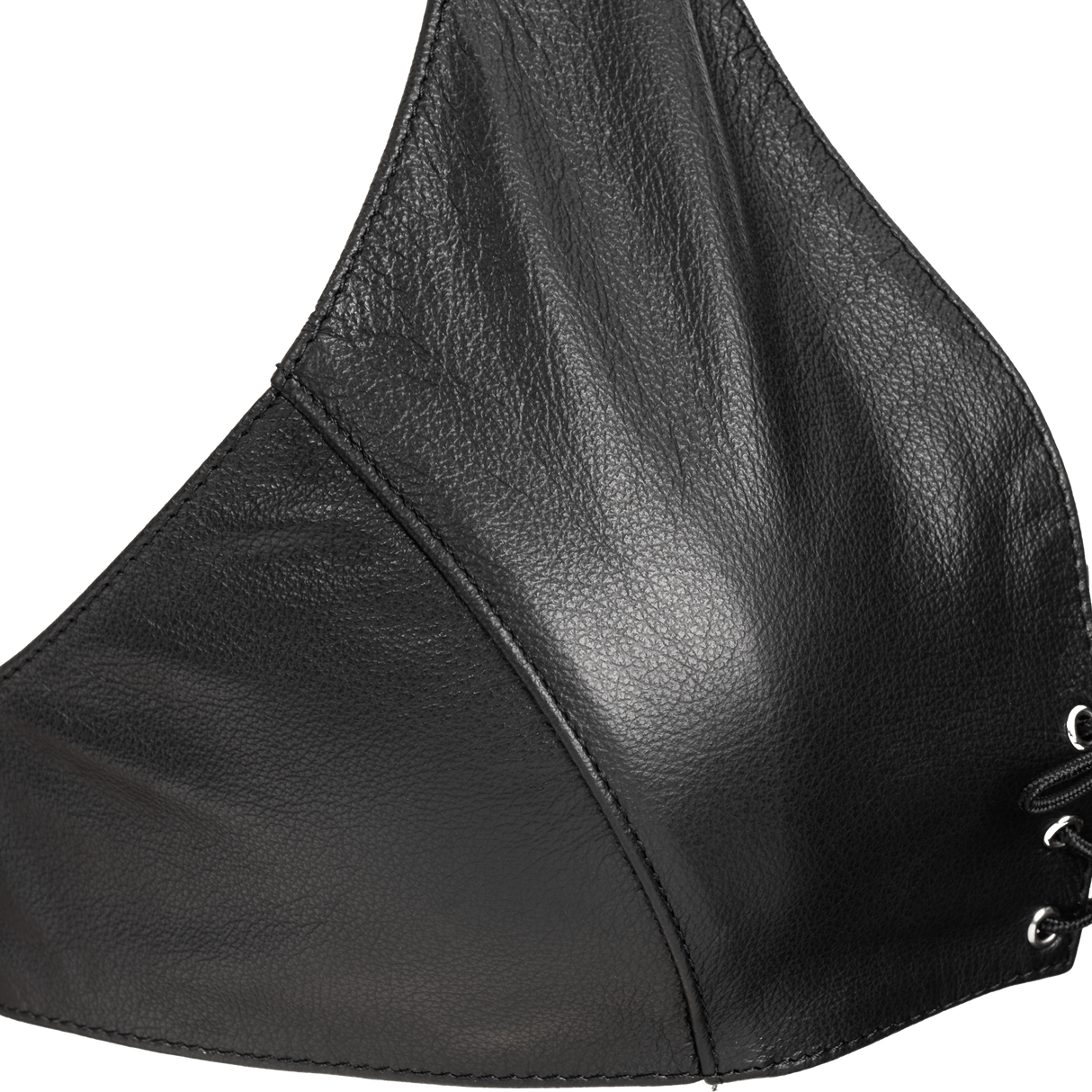 Rimba Bondage Play - Lederen Bustier met Vetersluiting - Zwart