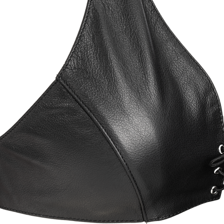 Rimba Bondage Play - Lederen Bustier met Vetersluiting - Zwart