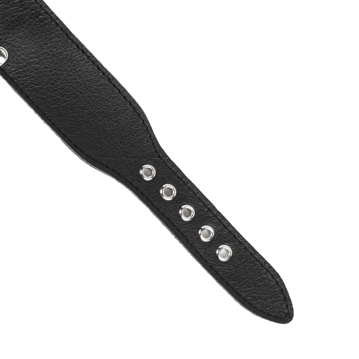 Rimba Bondage Play - Halsband met kettingen - Zwart & Zilver