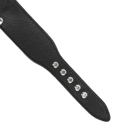 Rimba Bondage Play - Halsband met kettingen - Zwart & Zilver