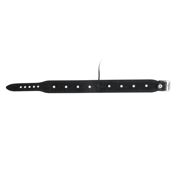 Rimba Bondage Play - Lederen Bipolaire Schokhalsband - Zwart