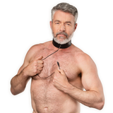 Rimba Bondage Play - Lederen Bipolaire Schokhalsband - Zwart