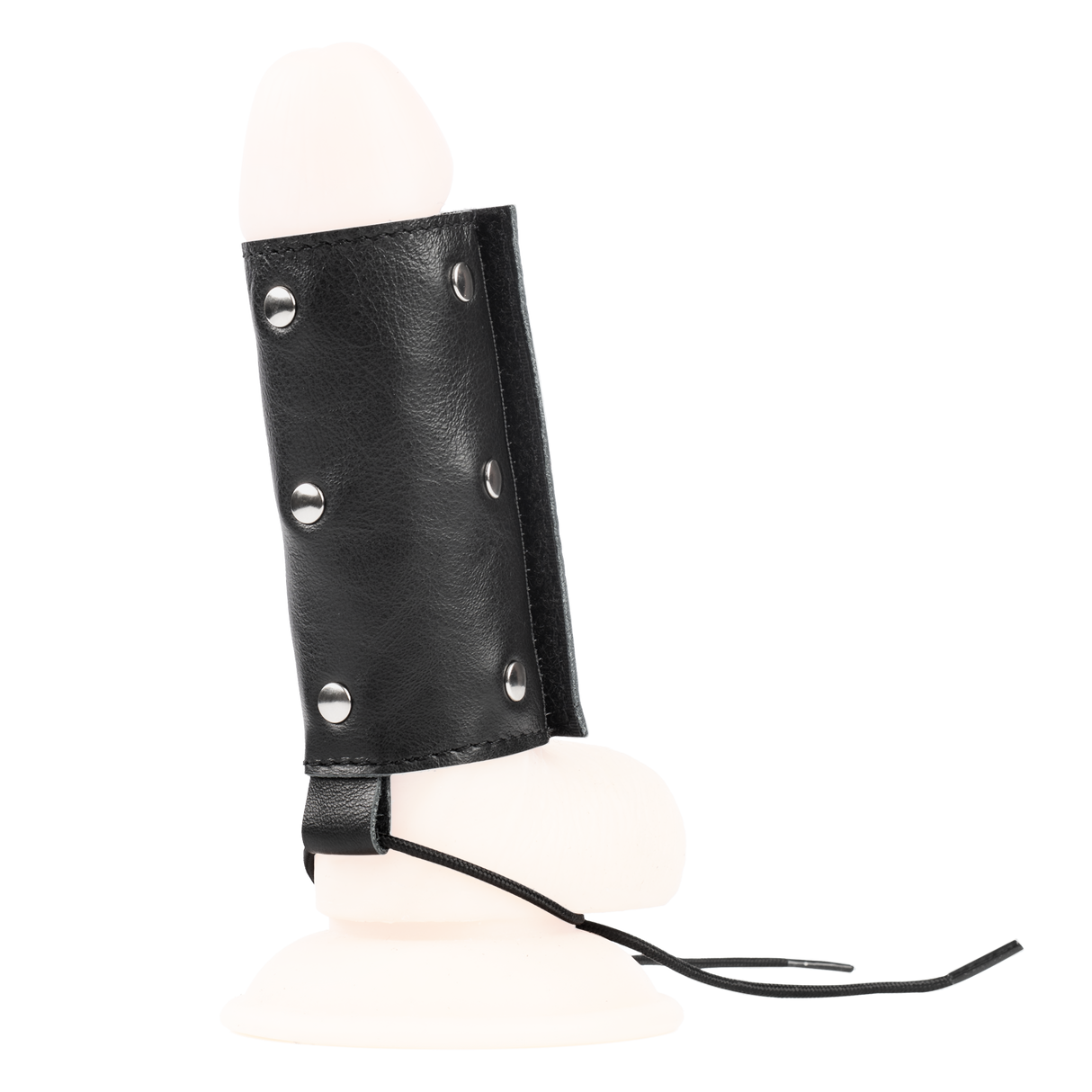 Rimba Bondage Play - Lederen Peniskoker met spijkers - Zwart