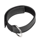 Rimba Bondage Play - Lederen Cockstrap met Klittenband - Zwart