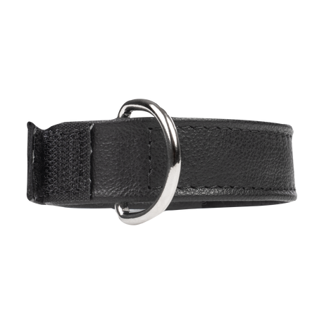 Rimba Bondage Play - Lederen Cockstrap met Klittenband - Zwart