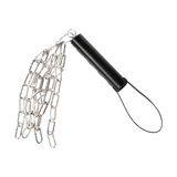 Rimba Bondage Play - Lederen Zweep met Metalen Ketting - Zwart & Zilver