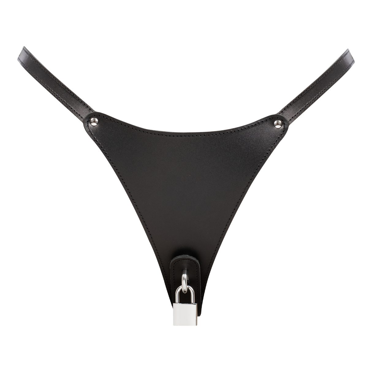 Rimba Bondage Play - Afsluitbare lederen string - Zwart