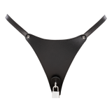 Rimba Bondage Play - Afsluitbare lederen string - Zwart