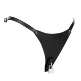 Rimba Bondage Play - Afsluitbare lederen string - Zwart