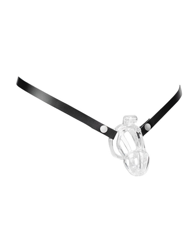 Rimba Bondage Play - Lederen Heupband Voor Peniskooien - Zwart