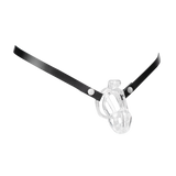 Rimba Bondage Play - Lederen Heupband Voor Peniskooien - Zwart