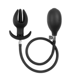 Rimba Bondage Play - Lederen Kuisheidsslip voor Mannen met Opblaasbare Anale Plug - Zwart