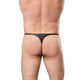 Rimba Bondage Play - Lederen Herenstring met Cockringen - Zwart