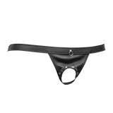 Rimba Bondage Play - Lederen Open Slip voor Heren - Zwart