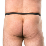 Rimba Bondage Play - Lederen Open Slip voor Heren - Zwart