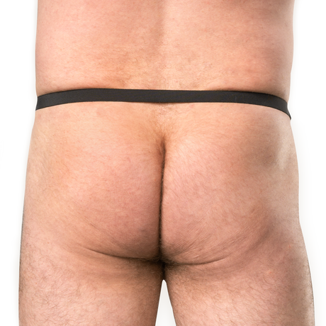 Rimba Bondage Play - Lederen Open Slip voor Heren - Zwart