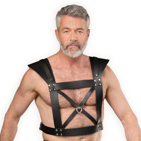 Rimba Bondage Play - Lederen Borstharnas - Zwart