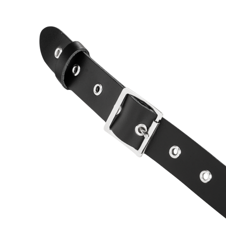 Rimba Bondage Play - Lederen Borstharnas met Halsband - Zwart