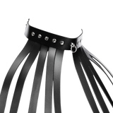 Rimba Bondage Play - Lederen Borstharnas met Halsband - Zwart