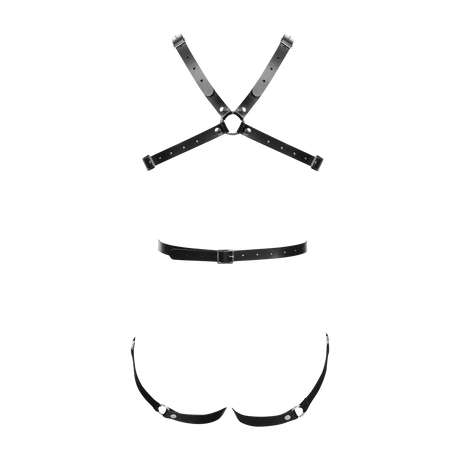 Rimba Bondage Play - Lederen Bodyharnas - Zwart