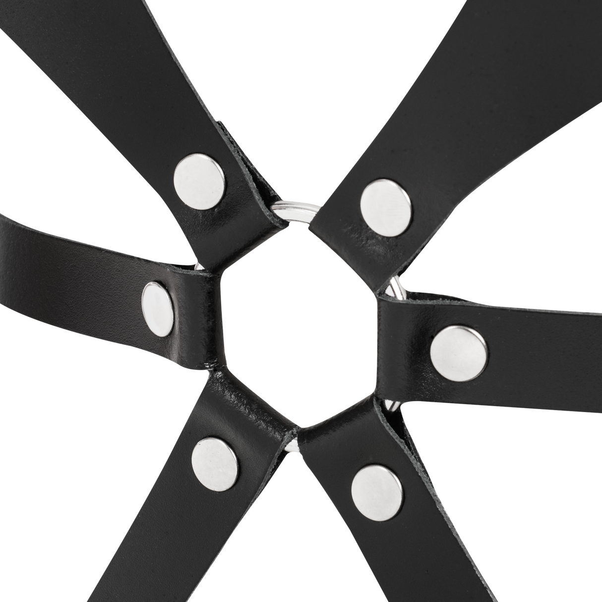 Rimba Bondage Play - Lederen Bodyharnas - Zwart