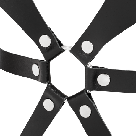 Rimba Bondage Play - Lederen Bodyharnas - Zwart