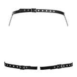 Rimba Bondage Play - Lederen Bondage Harnas met Metalen Kettingen - Zwart & Zilver