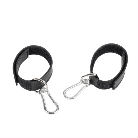 Rimba Bondage Play - Lederen Boeien met Klittenband - Zwart