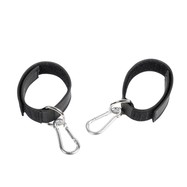 Rimba Bondage Play - Lederen Boeien met Klittenband - Zwart