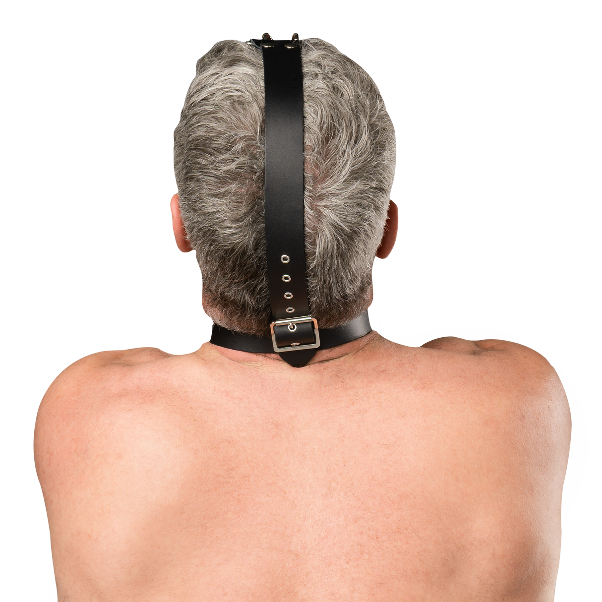 Rimba Bondage Play - Lederen Hoofdharnas met Neushaken - Zwart