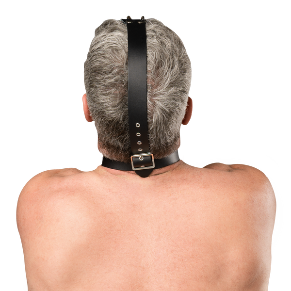 Rimba Bondage Play - Lederen Hoofdharnas met Neushaken - Zwart