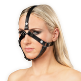 Rimba Bondage Play - Lederen Hoofdharnas - Zwart