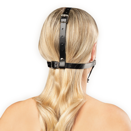 Rimba Bondage Play - Lederen Hoofdharnas - Zwart