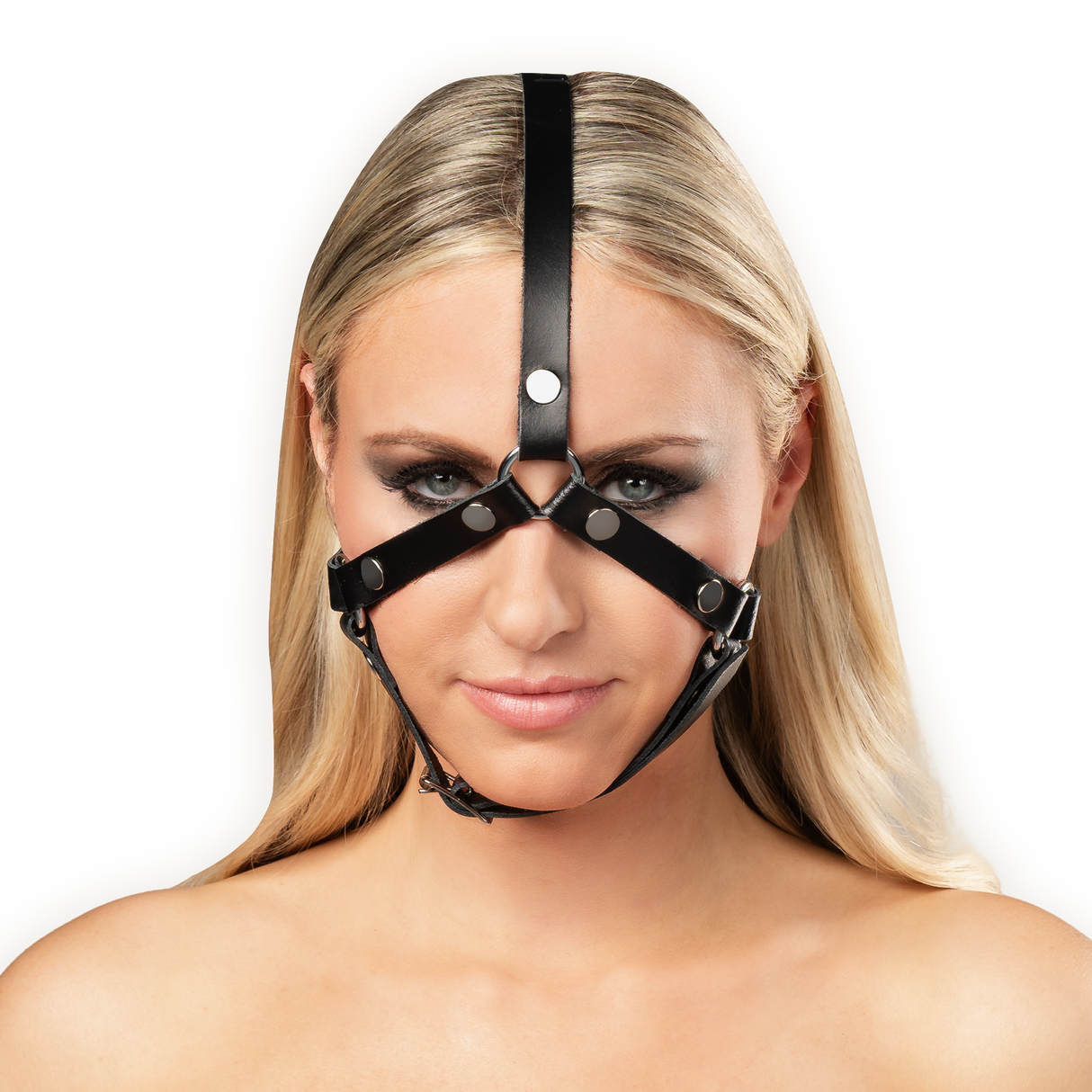 Rimba Bondage Play - Lederen Hoofdharnas - Zwart