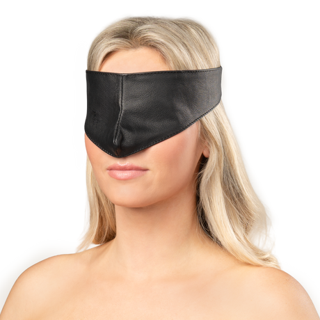 Rimba Bondage Play - Lederen Blinddoek - Zwart