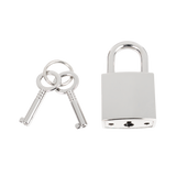 Rimba Bondage Play - Lederen Wurghalsband met Hangslot - Zwart & Zilver