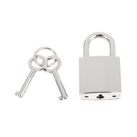 Rimba Bondage Play - Lederen Wurghalsband met Hangslot - Zwart & Zilver