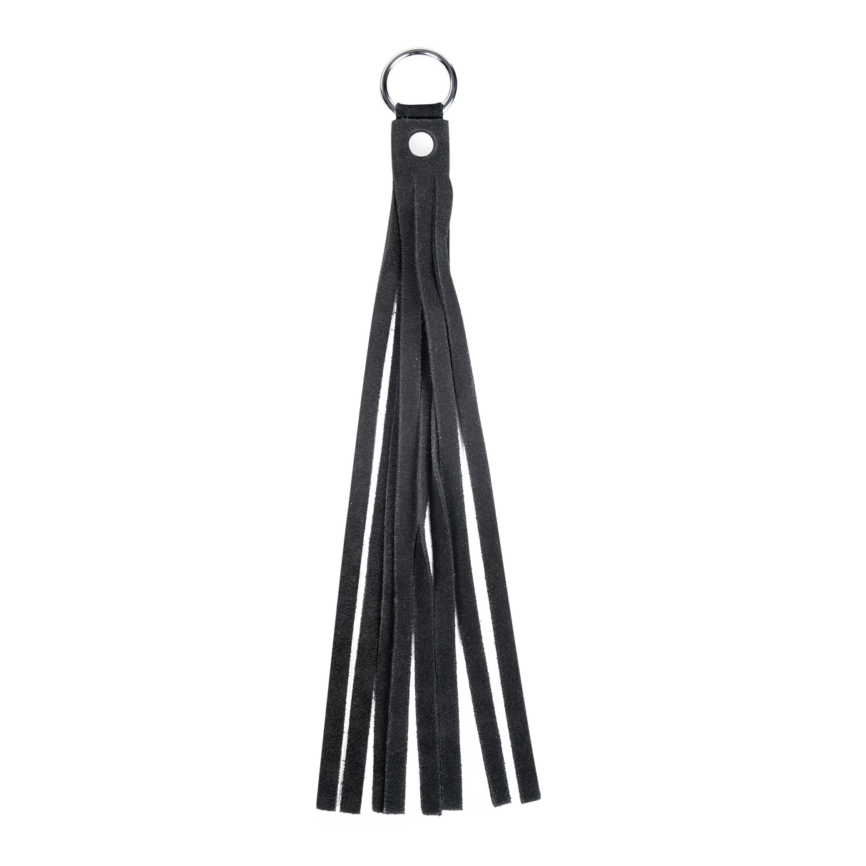 Rimba Bondage Play - Lederen Suède Halsband met Afneembare Flogger - Zwart