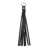 Rimba Bondage Play - Lederen Suède Halsband met Afneembare Flogger - Zwart