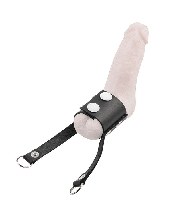 Rimba Bondage Play - Lederen ballstretcher - Zwart