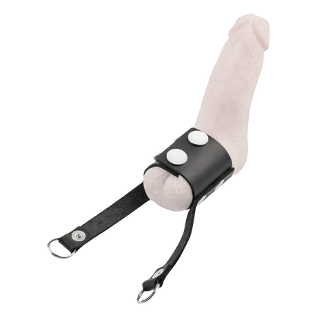 Rimba Bondage Play - Lederen ballstretcher - Zwart