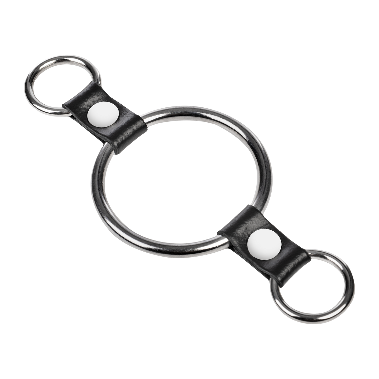 Rimba Bondage Play - Penisring met bevestigingsringen - Zilver & Zwart