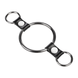 Rimba Bondage Play - Penisring met bevestigingsringen - Zilver & Zwart